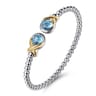 Silver 14K Yellow Gold Swiss Blue Topaz Bangle
