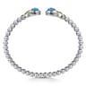 Silver 14K Yellow Gold Swiss Blue Topaz Bangle