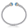 Silver 14K Yellow Gold Swiss Blue Topaz Bangle