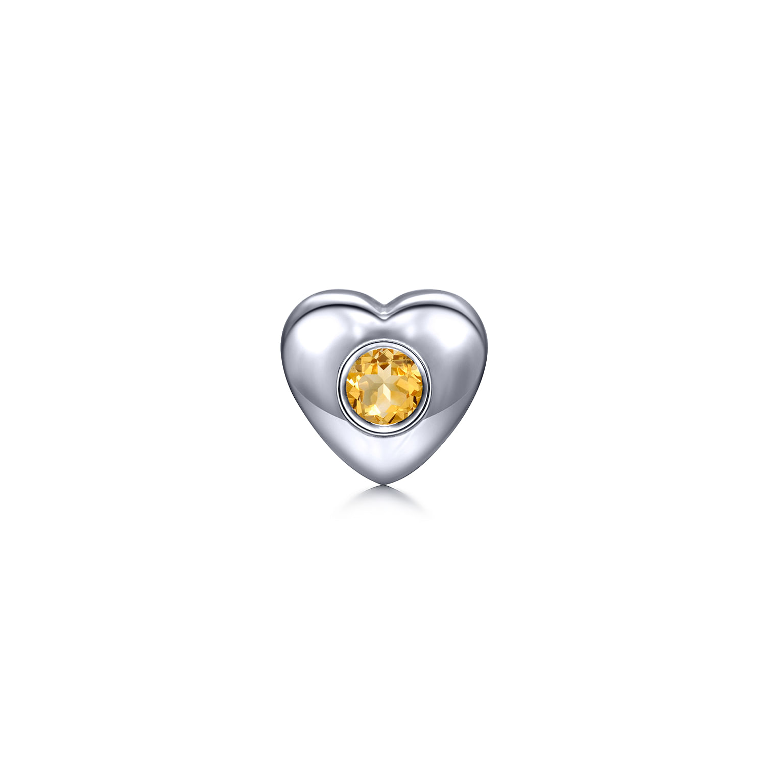 Silver Citrine Heart Locket Charm Pendant