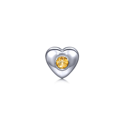 Silver Citrine Heart Pendant