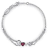 Silver LOVE Bracelet with Rubies
