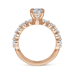 Silvey - 14K Rose Gold Round Single Prong Diamond Engagement Ring