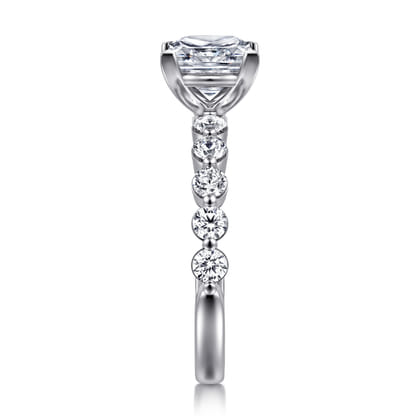 Silvey - 14K White Gold Princess Cut Single Prong Diamond Engagement Ring