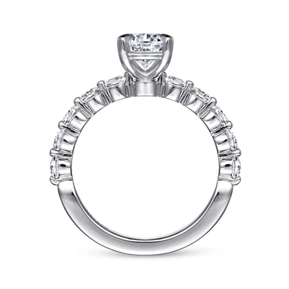 Silvey - 14K White Gold Round Single Prong Diamond Engagement Ring