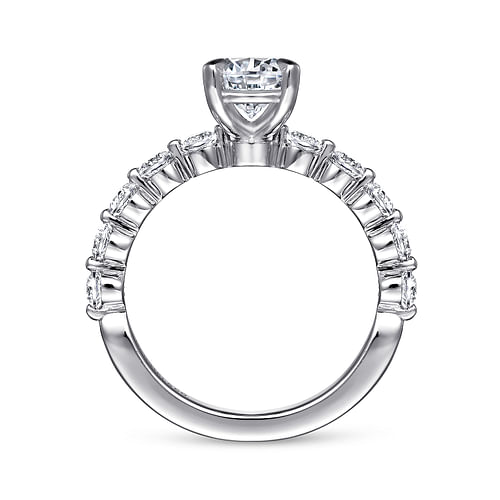 Silvey - 14K White Gold Round Single Prong Diamond Engagement Ring - 0.7 ct - Shot 2