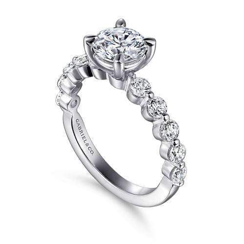Silvey - 14K White Gold Round Single Prong Diamond Engagement Ring - 0.7 ct - Shot 3