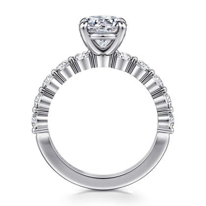 Silvey - 14K White Gold Round Single Prong Diamond Engagement Ring