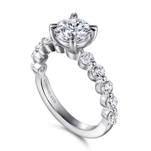 Silvey - 14K White Gold Round Single Prong Diamond Engagement Ring