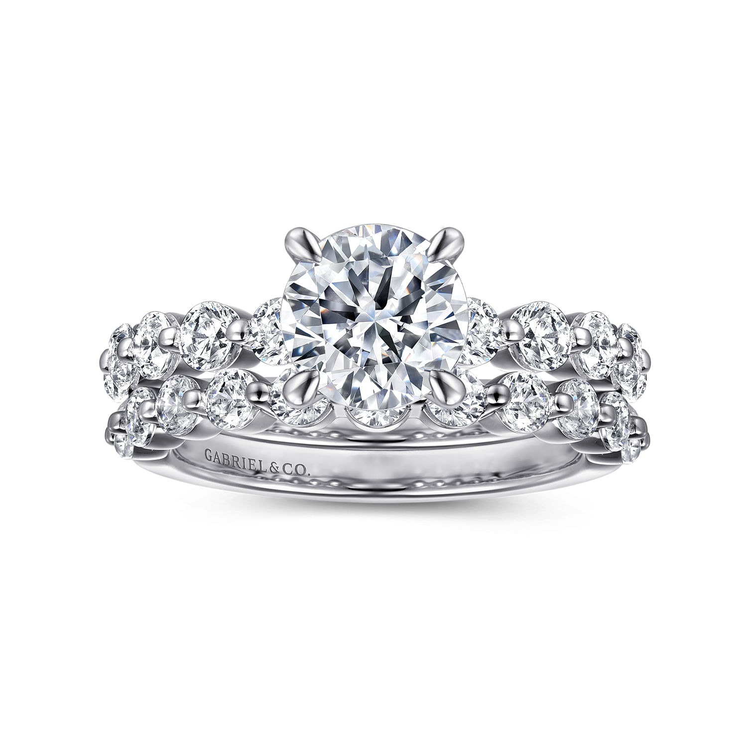 Silvey - 14K White Gold Round Single Prong Diamond Engagement Ring