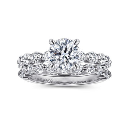 Silvey - 14K White Gold Round Single Prong Diamond Engagement Ring