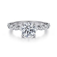 Silvey - 14K White Gold Round Single Prong Diamond Engagement Ring
