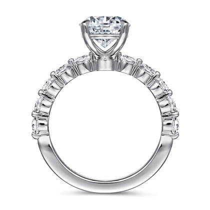 Silvey - 14K White Gold Round Single Prong Diamond Engagement Ring