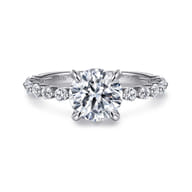 Silvey - 14K White Gold Round Single Prong Diamond Engagement Ring