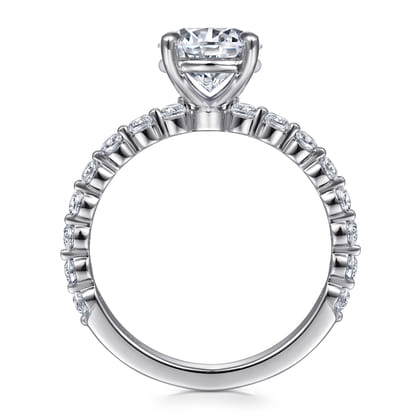 Silvey - 14K White Gold Round Single Prong Diamond Engagement Ring