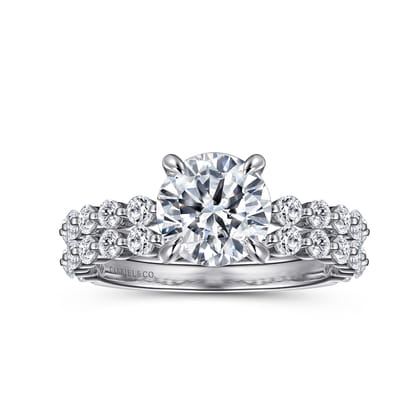 Silvey - 14K White Gold Round Single Prong Diamond Engagement Ring