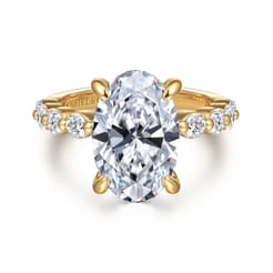 Silvey - 14K Yellow Gold Oval Single Prong Diamond Engagement Ring