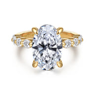 Silvey - 14K Yellow Gold Oval Single Prong Diamond Engagement Ring