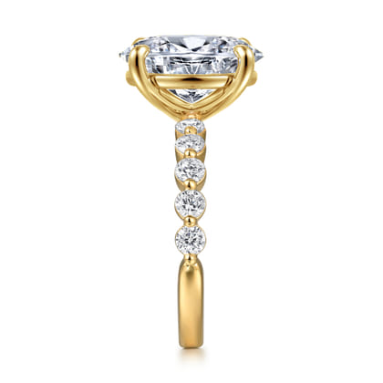 Silvey - 14K Yellow Gold Oval Single Prong Diamond Engagement Ring