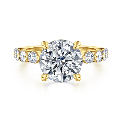 Silvey - 14K Yellow Gold Round Single Prong Diamond Engagement Ring