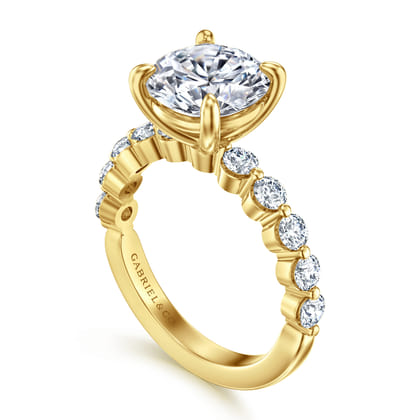 Silvey - 14K Yellow Gold Round Single Prong Diamond Engagement Ring