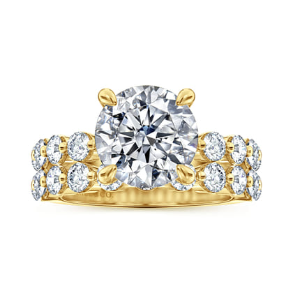 Silvey - 14K Yellow Gold Round Single Prong Diamond Engagement Ring