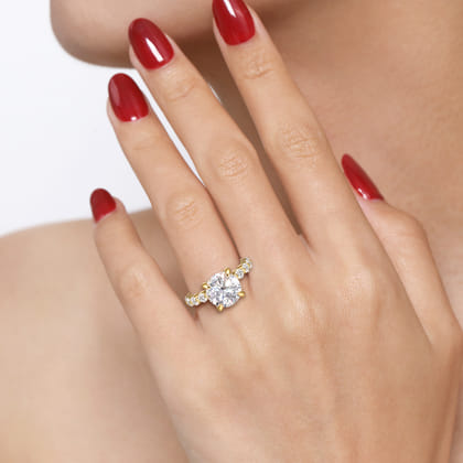 Silvey - 14K Yellow Gold Round Single Prong Diamond Engagement Ring