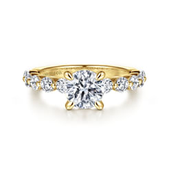 Silvey - 14K Yellow Gold Round Single Prong Diamond Engagement Ring