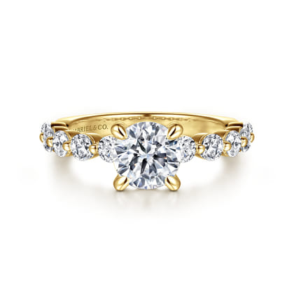 Silvey - 14K Yellow Gold Round Single Prong Diamond Engagement Ring