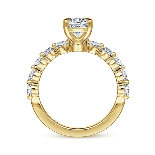 Silvey - 14K Yellow Gold Round Single Prong Diamond Engagement Ring - 0.7 ct - Shot 2