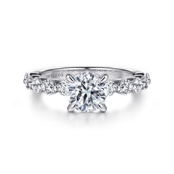 Silvey - Platinum Round Single Prong Diamond Engagement Ring