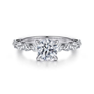 Silvey - Platinum Round Single Prong Diamond Engagement Ring