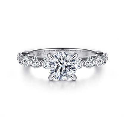 Silvey - Platinum Round Single Prong Diamond Engagement Ring