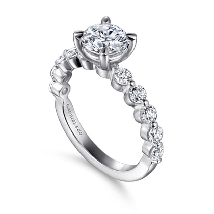 Silvey - Platinum Round Single Prong Diamond Engagement Ring