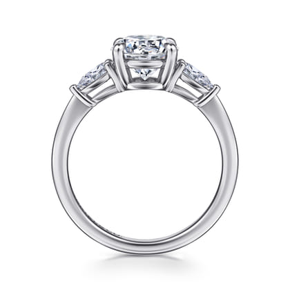 Sima - 14K White Gold Round Three Stone Diamond Engagement Ring