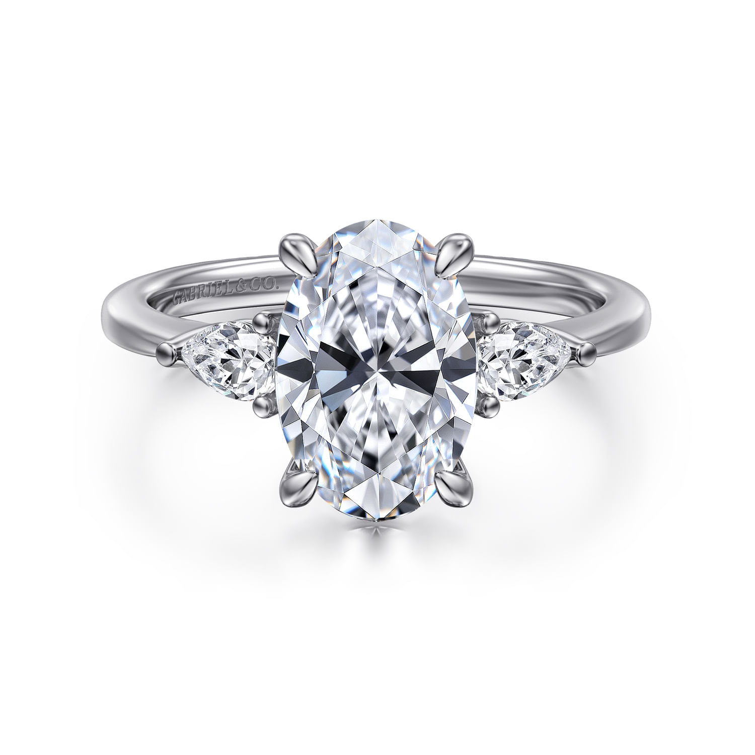 Sima - Platinum Oval Three Stone Diamond Engagement Ring