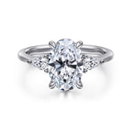 Sima - Platinum Oval Three Stone Diamond Engagement Ring
