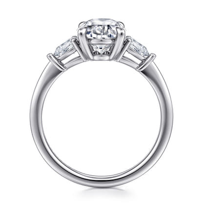 Sima - Platinum Oval Three Stone Diamond Engagement Ring