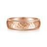 Simon - 14K Rose Gold 6mm - Men's Wedding Band in Hammered Finish