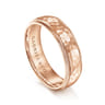 Simon - 14K Rose Gold 6mm - Men's Wedding Band in Hammered Finish