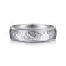 Simon - 14K White Gold 6mm - Men's Wedding Band in Hammered Finish