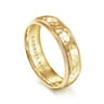 Simon - 14K Yellow Gold 6mm - Men's Wedding Band in Hammered Finish