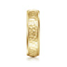 Simon - 14K Yellow Gold 6mm - Men's Wedding Band in Hammered Finish