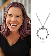 InfIInfluencer Siobhan Alvarez tagging Gabriel & Co. and featuring the Stronger Together Necklace