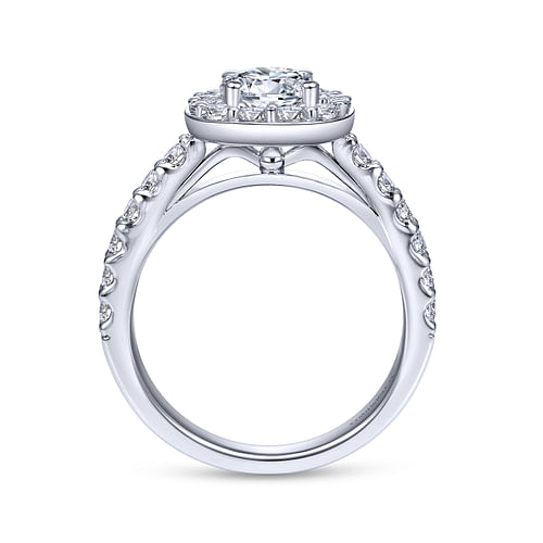 Skylar - 14K White Gold Round Halo Diamond Engagement Ring - 0.79 ct - Shot 2