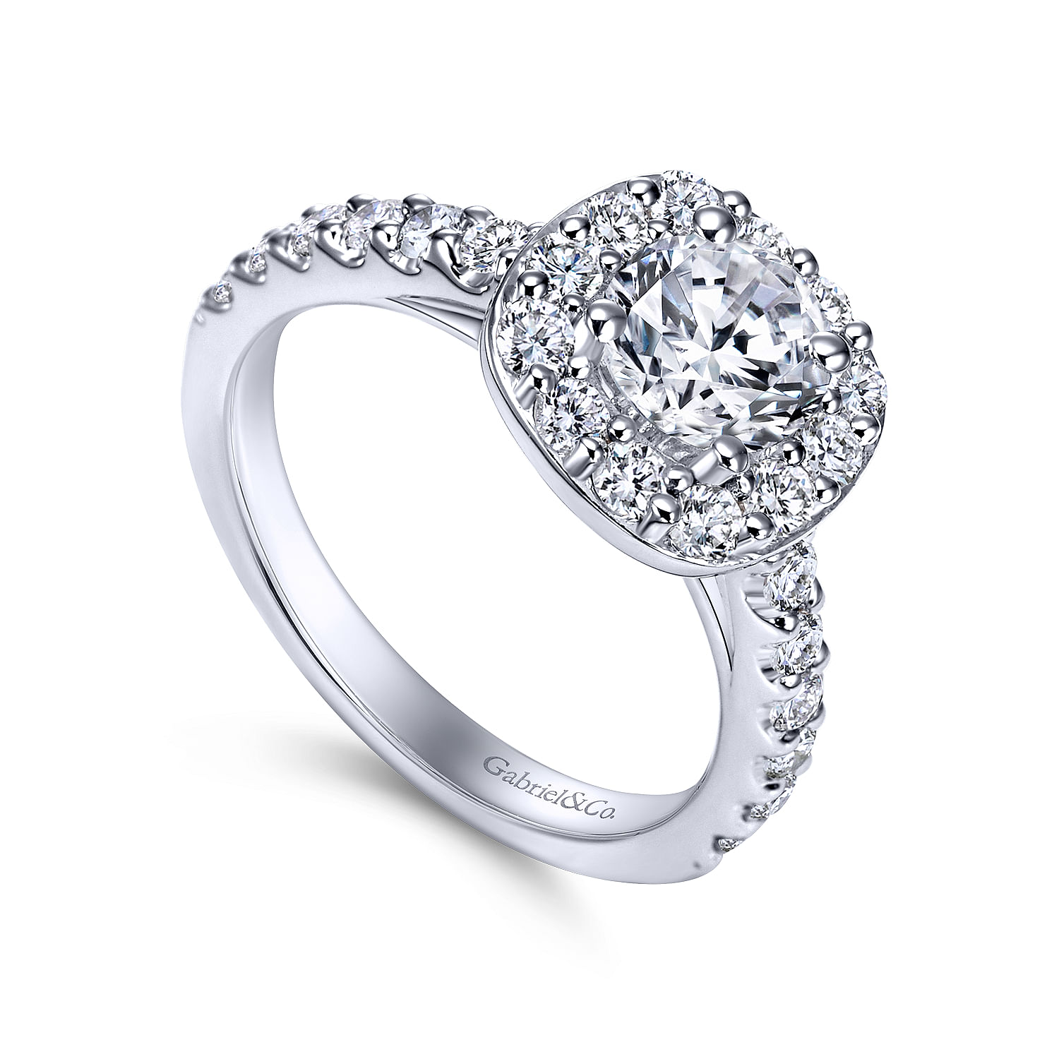 Skylar - 14K White Gold Round Halo Diamond Engagement Ring - 0.79 ct - Shot 3