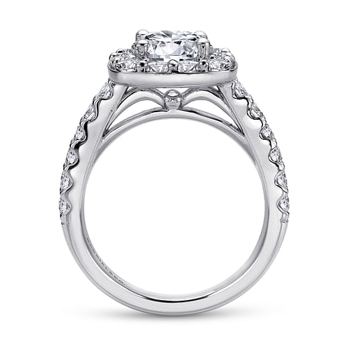 Skylar - 14K White Gold Round Halo Diamond Engagement Ring - 1.13 ct - Shot 2