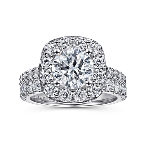 Skylar - 14K White Gold Round Halo Diamond Engagement Ring - 1.33 ct - Shot 4