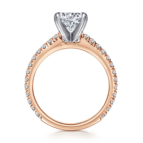 Sloane - 14K White-Rose Gold Round Diamond Engagement Ring - 0.44 ct - Shot 2