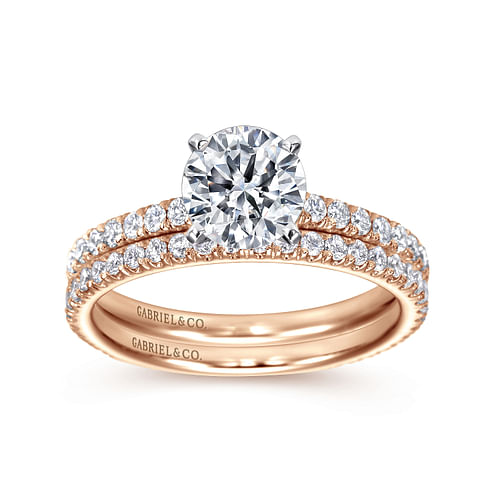 Sloane - 14K White-Rose Gold Round Diamond Engagement Ring - 0.44 ct - Shot 4